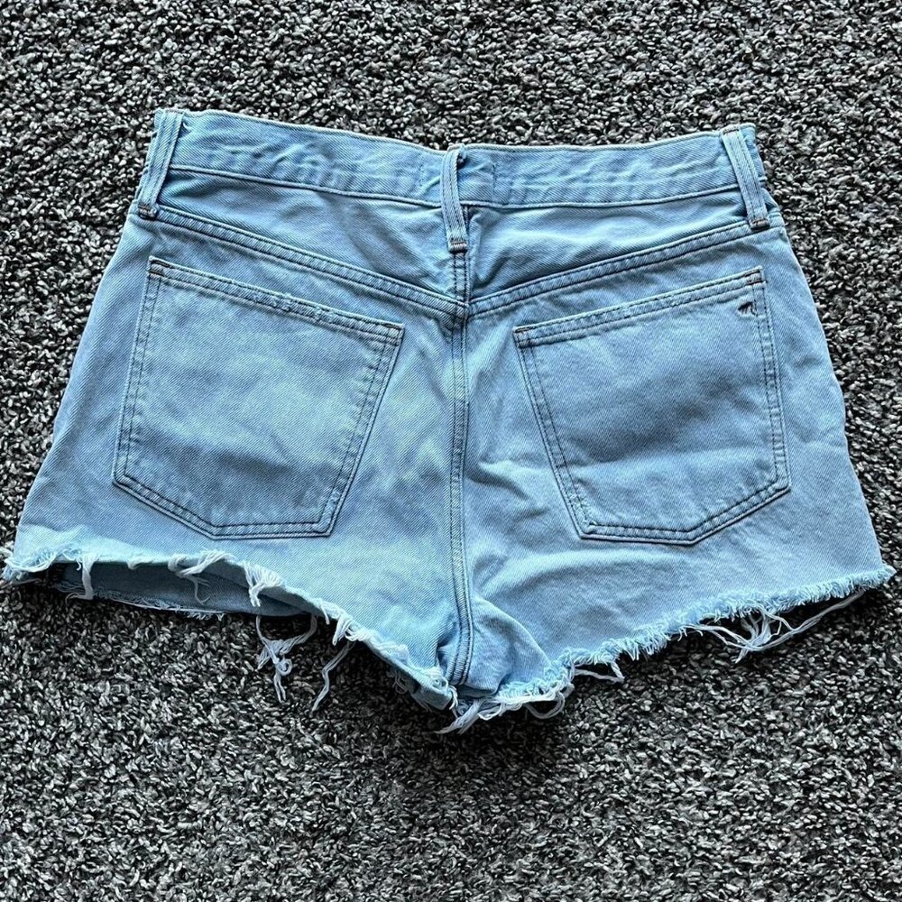 Madewell Shorts Womens 28 Blue Frayed Light Wash High Rise Going out Festival - Picture 5 of 8